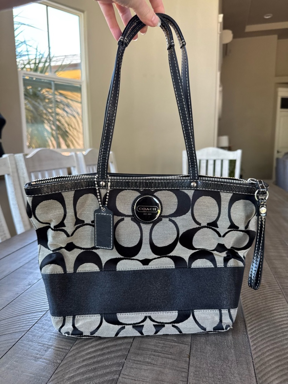 Coach Signature Monogram Shoulder Tote Bag E1020-F15112 - Picture 4 of 13